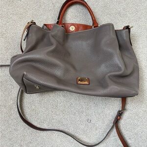 Dooney & Bourke Gray and Brown Shoulder Bag